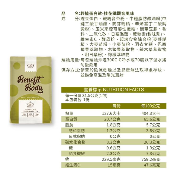 【WORTH沃爾司】Benefit Body輕植蛋白(10入/盒) (100%純素/低糖/維他命C)