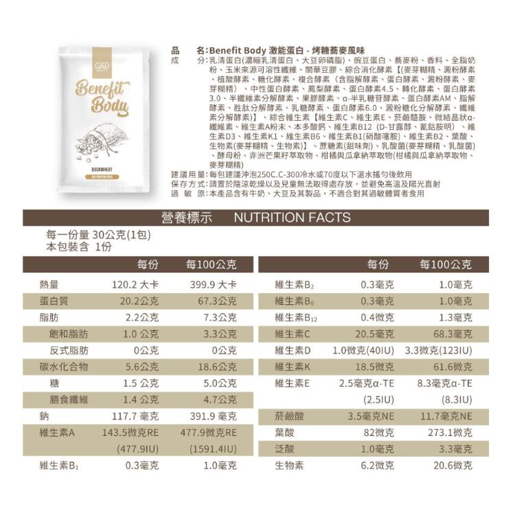 【WORTH沃爾司】Benefit Body激能蛋白 (30入/盒) 加贈搖搖杯x1