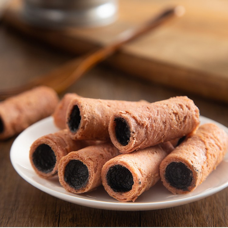 【台灣上青】芝麻內餡蛋捲300G