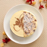 7吋大理石雙色重乳酪+酒釀蔓越莓重乳酪 大理石上層是原味乳酪,下層是巧克力乳酪