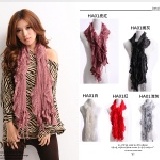 ＊╮嘉蒂斯╭＊秋冬暖暖針織圍巾‧多色可選‧造型款 【HA01】 毛毛波浪網狀針織造型圍巾‧6色 特價：$129