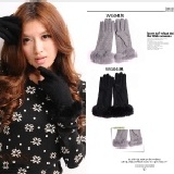 ＊╮嘉蒂斯╭＊韓版女用兔毛手套 【WG04】 韓版兔毛淑女修長手套‧分尺寸‧2色 特價：$169