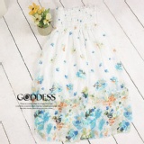 ＊╮嘉蒂斯╭＊【32832】細肩帶渲染花花二穿雪舫洋裝