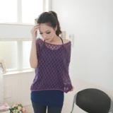 ＊╮嘉蒂斯╭＊日系【B60031】素色網子上衣+背心 日系甜美 3色 特價：$138