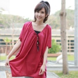 ＊╮嘉蒂斯╭＊韓版【B5222】素面垂領羽毛長版上衣 寬鬆舒適 4色 特價：$128