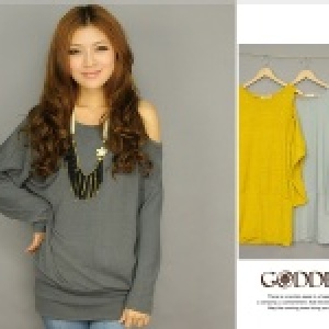 ＊╮嘉蒂斯╭＊【12601】素面圓領側肩洞洞洋裝 長版衣＊三色