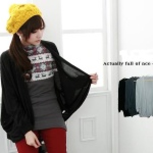 ★嘉蒂斯＊～【30601】素面百搭款寬袖罩衫 外套