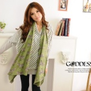 ★嘉蒂斯＊～【10901】細斜條寬領蝴蝶袖長版衣