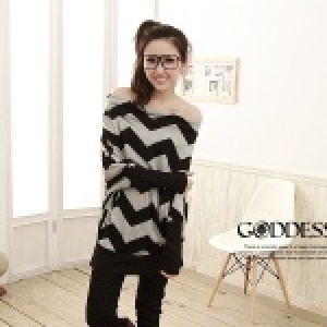 ★嘉蒂斯＊～不規則線條寬領長版上衣【12001灰色】