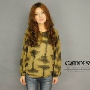 ★嘉蒂斯＊～【20701】個性風圓領寬袖上衣，兩色