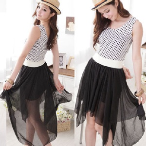 *╮嘉蒂斯╭*韓版【B326】素色微透圓弧下襬&素面百折雪紡長裙 三款 多色