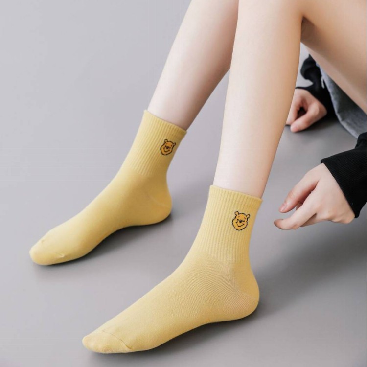 卡通純棉中筒襪