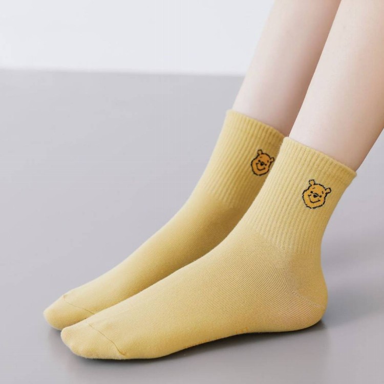 卡通純棉中筒襪