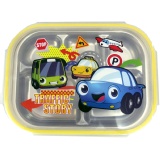 高麗購◎韓國製 304不鏽鋼 樂扣式 兒童餐盤 韓式便當盒/汽車寶貝