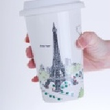 授權雙層陶瓷杯-巴黎鐵塔 10個起批每個193元(B0422-1)