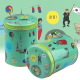 韓國罐(綠),(甜鹹,葷食)墨西哥辣椒爆米花