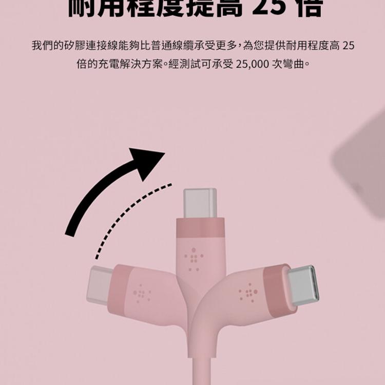 【Belkin】貝爾金 Flex USB-C to USB-C 傳輸線(1M) CAB009bt1M