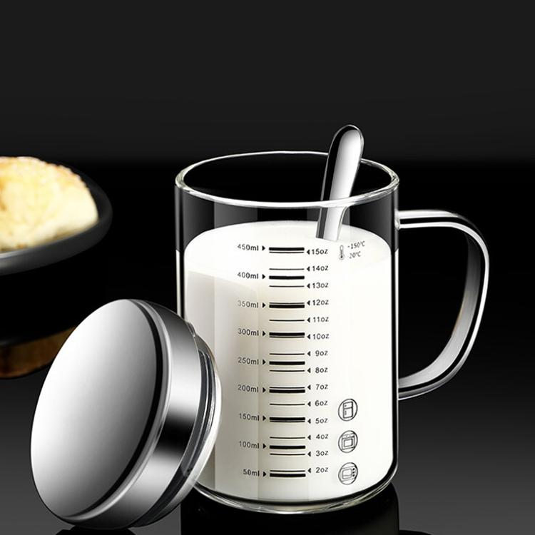 【CityStar】高硼矽玻璃帶蓋馬克杯450ml