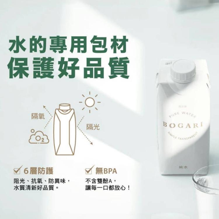 【開元食品】BOGARI寶嘉麗純水(紙包裝飲用水)