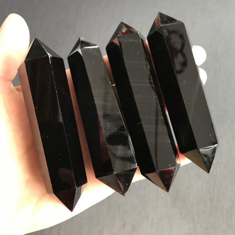 【YONG YU】黑曜石雙尖柱 約7公分 鎮宅鎮煞除穢氣 化樑煞避邪 防小人 墨西哥黑曜岩
