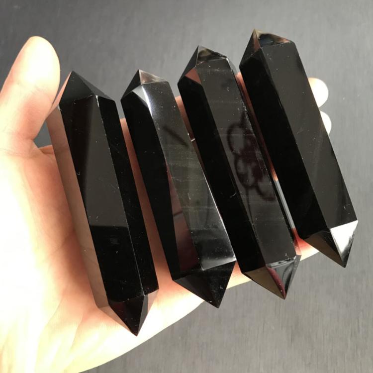 【YONG YU】黑曜石雙尖柱 約7公分 鎮宅鎮煞除穢氣 化樑煞避邪 防小人 墨西哥黑曜岩