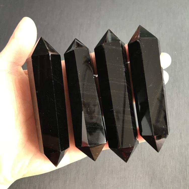 【YONG YU】黑曜石雙尖柱 約7公分 鎮宅鎮煞除穢氣 化樑煞避邪 防小人 墨西哥黑曜岩