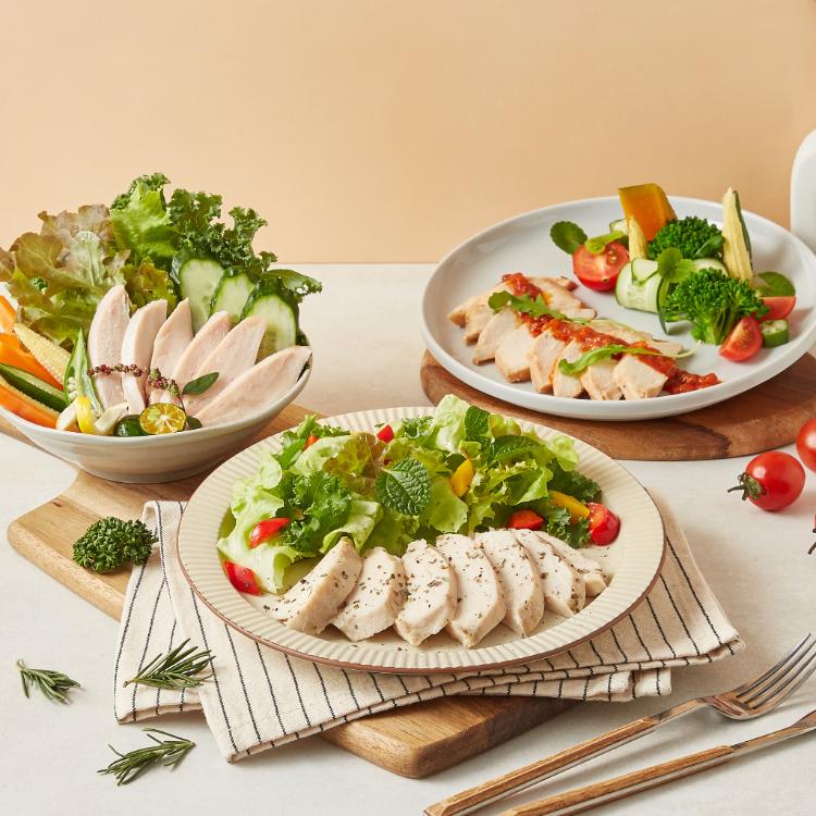 【大成】舒迷輕食嫩雞胸10入組(舒肥原味、油蔥、椒麻、法式番茄、義式香草、柚香胡椒)