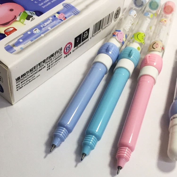 0.5動物針管藍色中性筆