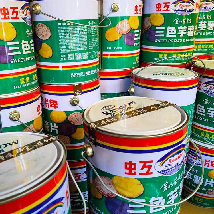 廠商:曹重，製造地址:台湾桥北市GIFF，虹牌油油，安室金心花香淫，然紀造工業股份，重量:330公克，200公尺，金山普法，三色芋薯，廠商:芬兰地企街，李晨地址:catorrow 10，金山药盒，童瑤企業社，商:藷童瑤，旦旅社。