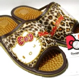 超夯hello kitty咖啡色豹紋建康按摩拖鞋 MIT台灣精品 滿額免運