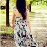 亞麻大擺連衣裙-水墨印象