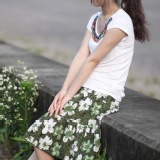 亞麻短裙 綠木棉