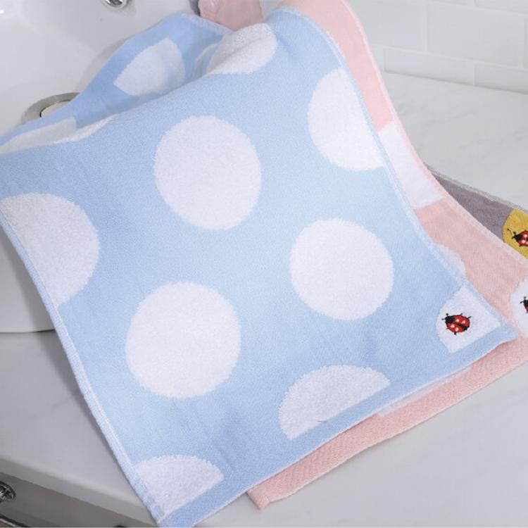 【星紅織品】點點刺繡小瓢蟲純棉毛巾