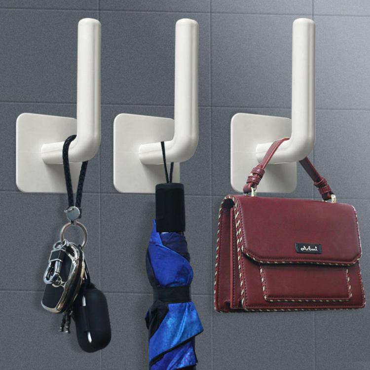 【樂購購】多功能家用廚房門口牆上浴室無痕L型置物支架(含一個無痕貼)