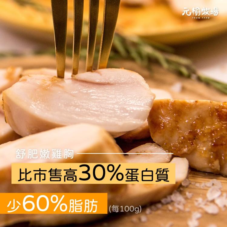 【元榆牧場】低溫烹調舒肥嫩雞胸6口味任選(原味/海鹽/香蒜/黑胡椒/義式香草/青醬)