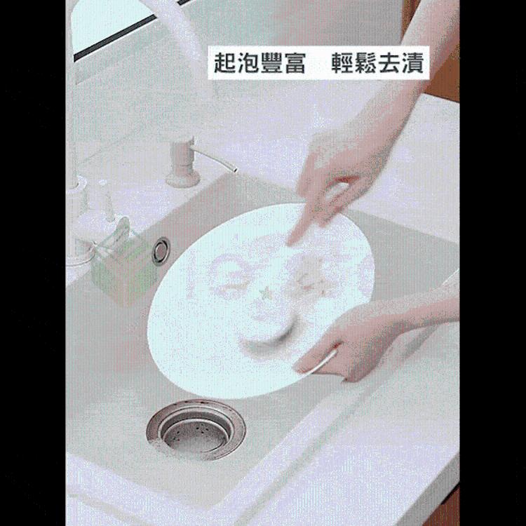 FaSoLa 長柄海綿可替換式鍋刷組-長柄鍋刷+鍋刷替換棉4入 套組