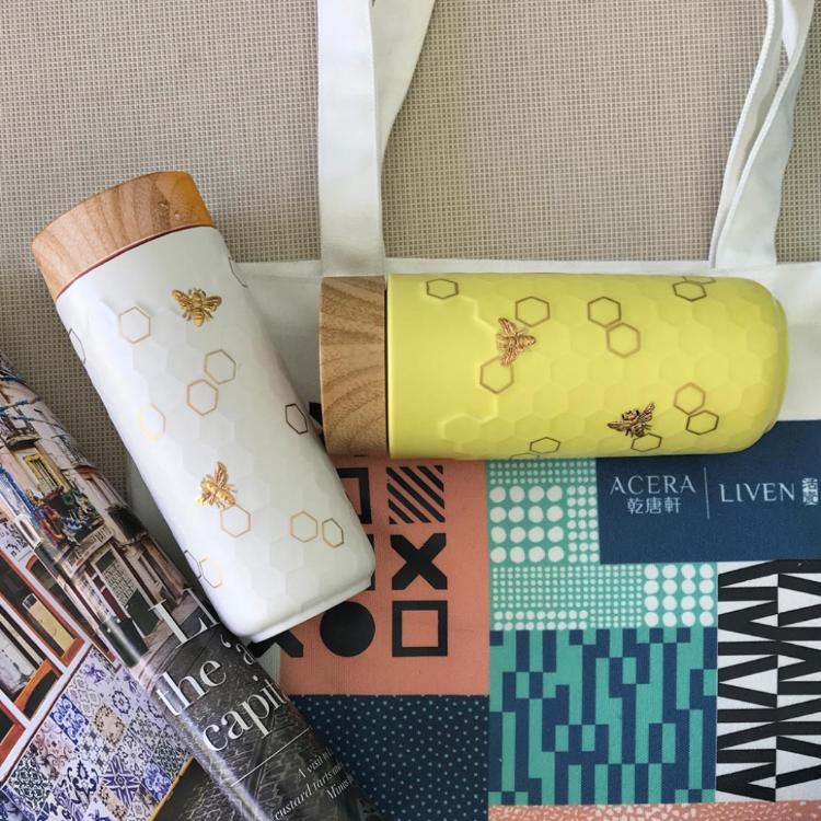 【乾唐軒活瓷】大豐收隨身杯 - 雙層仿木紋蓋 4色任選 附精美禮盒