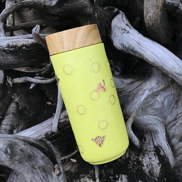 【乾唐軒活瓷】大豐收隨身杯 - 雙層仿木紋蓋 4色任選 附精美禮盒