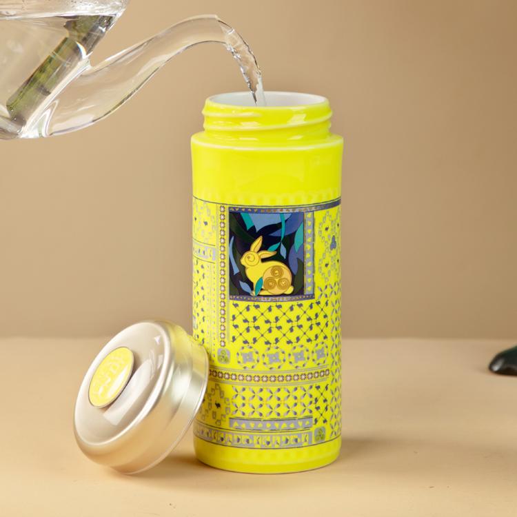 【乾唐軒活瓷】富貴兔隨身杯 - 雙層 4色任選 附精美禮盒