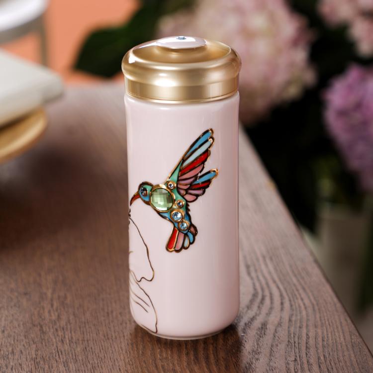 【乾唐軒活瓷】吉星蜂鳥隨身杯 - 雙層 3色任選 附精美禮盒