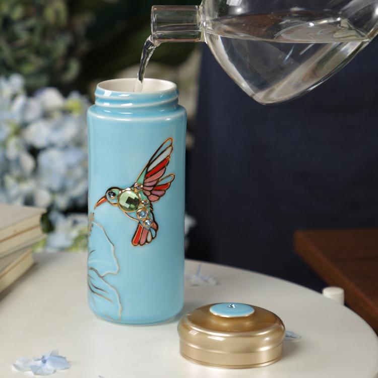 【乾唐軒活瓷】吉星蜂鳥隨身杯 - 雙層 3色任選 附精美禮盒