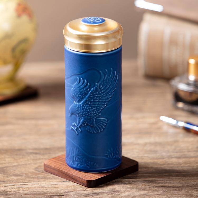 【乾唐軒活瓷】大展宏圖隨身杯 - 雙層 4色任選 附精美禮盒