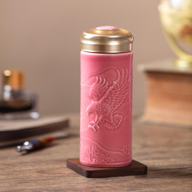 【乾唐軒活瓷】大展宏圖隨身杯 - 雙層 4色任選 附精美禮盒