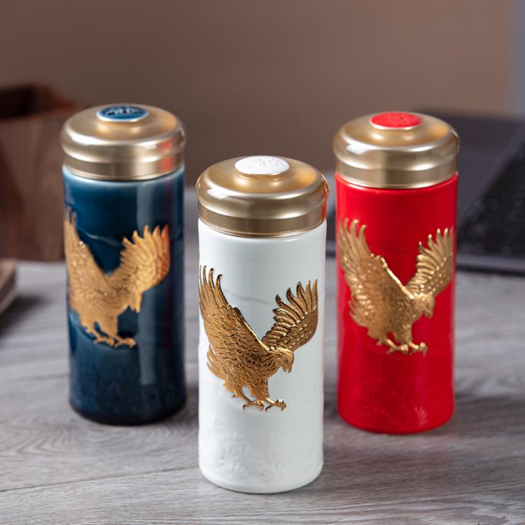 【乾唐軒活瓷】大展宏圖隨身杯 - 雙層 3色任選 附精美禮盒