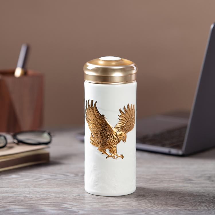 【乾唐軒活瓷】大展宏圖隨身杯 - 雙層 3色任選 附精美禮盒