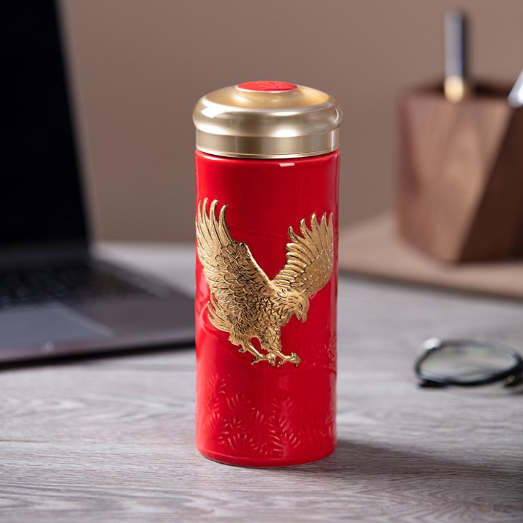 【乾唐軒活瓷】大展宏圖隨身杯 - 雙層 3色任選 附精美禮盒