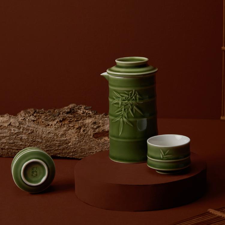 【乾唐軒活瓷】竹君子泡茶器 3色任選 附精美禮盒提袋