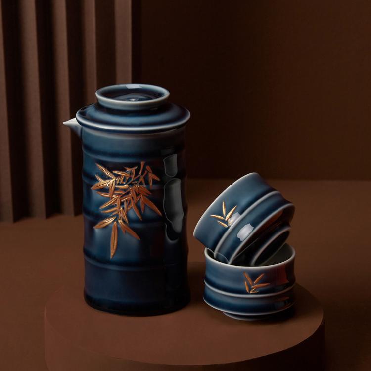【乾唐軒活瓷】竹君子泡茶器-鎏金 4色任選 附精美禮盒