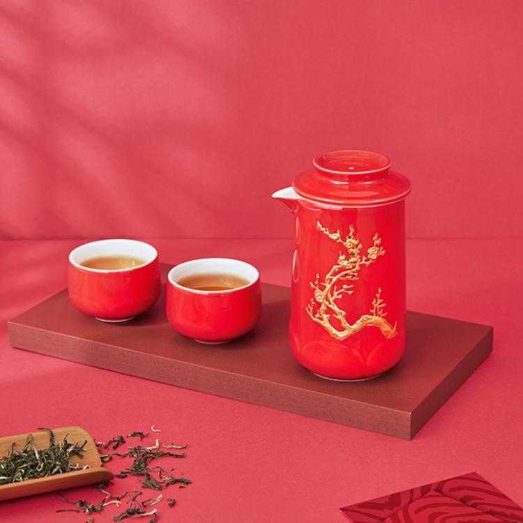 【乾唐軒活瓷】梅香泡茶器-鎏金 3色任選 附精美禮盒