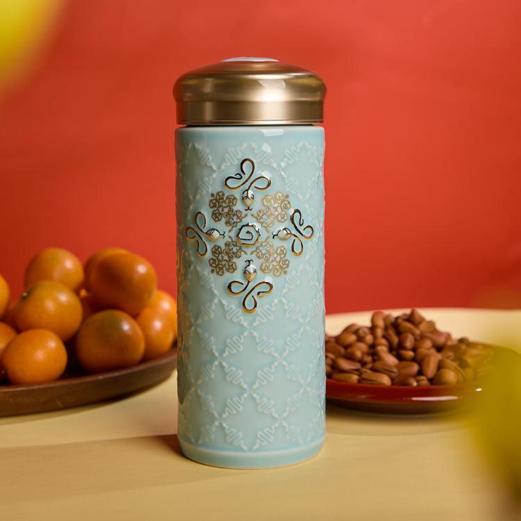 【乾唐軒活瓷】福來運轉隨身杯 - 雙層 5色任選 附精美禮盒